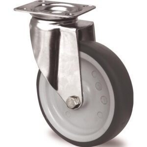 TECWERK Lenkrolle - Rad- 100 mm Tragf?higkeit 100 kg mit Anschraubplatte Plattenbreite 67 mm – Bild 1