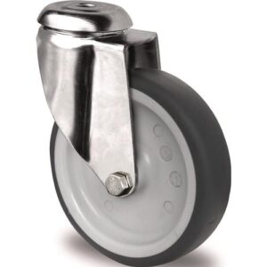 TECWERK Lenkrolle - Rad- 125 mm Tragf?higkeit 100 kg Rckenlochbefestigung Polypropylen – Bild 1