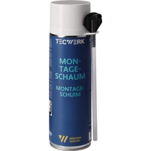 TECWERK 1K-Montageschaum - 500 ml B2 champagner mit Einweghandschuhen – Bild 1