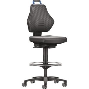 TECWERK Arbeitsdrehstuhl - Rollen + Fuÿring Kunstleder schwarz – Bild 3