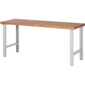 TECWERK Werkbank - B2000xT700xH790-1140mm Buche massiv lichtgrau – Bild 1