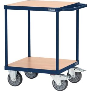 TECWERK Tischwagen - 2 Ladefl?chen L600xB600mm saphirblau, RAL 5003 Trgf.500 kg – Bild 1