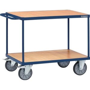 TECWERK Tischwagen - 2 Ladefl?chen L1000xB600mm saphirblau, RAL 5003 Trgf.600 kg – Bild 1