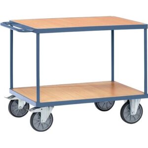 TECWERK Tischwagen - 2 Ladefl?chen L1200xB800mm saphirblau, RAL 5003 Trgf.600 kg – Bild 1