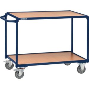 TECWERK Tischwagen - 2 Ladefl?chen L1000xB600mm saphirblau, RAL 5003 Trgf.300 kg – Bild 1