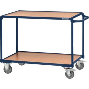 TECWERK Tischwagen - 2 Ladefl?chen L850xB500mm saphirblau, RAL 5003 Trgf.300 kg – Bild 1