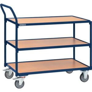 TECWERK Tischwagen - 3 Ladefl?chen L1000xB600mm saphirblau, RAL 5003 Trgf.300 kg – Bild 1