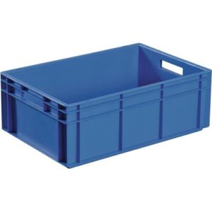 TECWERK Transportstapelbeh?lter - L600xB400xH420mm blau PP Durchfassgriff – Bild 1