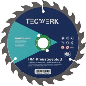 TECWERK Handkreiss?geblatt - Auÿen- 160 mm Z?hnezahl 36 WZ Bohrung 20 mm Schnittbreite 2,6 mm – Bild 1