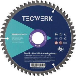 TECWERK Handkreiss?geblatt - Auÿen- 210 mm Z?hnezahl 54 HLTCG Bohrung 30 mm Schnittbreite 2,4 mm – Bild 1