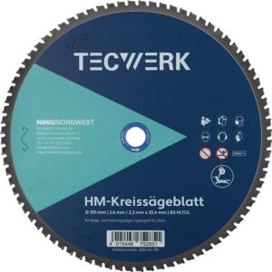 TECWERK Tisch-/Kappkreiss?geblatt - Auÿen- 355 mm Z?hnezahl 80 HLTCG Bohrung 25,4 mm Schnittbreite 2,6 mm – Bild 1
