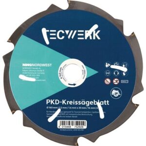 TECWERK Handkreiss?geblatt - Auÿen- 190 mm Z?hnezahl 6 PKD Bohrung 30 mm Schnittbreite 2,2 mm – Bild 1