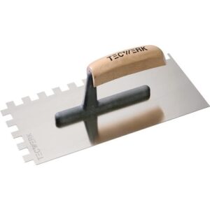 TECWERK Gl?ttekelle - L?nge 280 mm Breite 130 mm Zahnung 12x12 rostfrei, Buchenholzheft – Bild 1