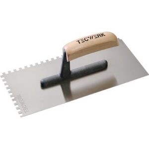 TECWERK Gl?ttekelle - L?nge 280 mm Breite 130 mm Zahnung 6x6 geh?rtet, m. Buchenholzheft – Bild 1