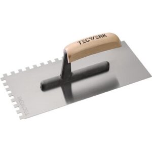 TECWERK Gl?ttekelle - L?nge 280 mm Breite 130 mm Zahnung 8x8 geh?rtet, m. Buchenholzheft – Bild 1