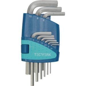 TECWERK Sechskantwinkelschraubendreher-Satz - 9-teilig Kunststoffhalter SW 1,5 - 10 mm – Bild 1