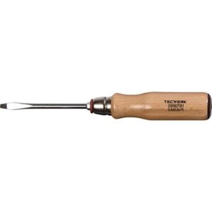 TECWERK Schraubendreher - Schneidenbreite 7 mm Klingenl?nge 125 mm Holzgriff – Bild 1