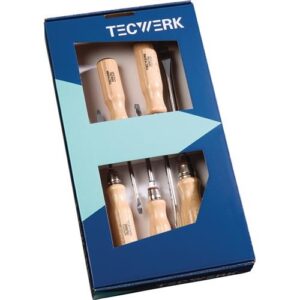 TECWERK Schraubendreher-Satz - 5-teilig Schlitz Holzgriff – Bild 1