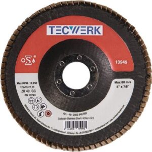 TECWERK F?cherscheibe -  125 mm K?rnung 40 konisch Aluminium Siliciumcarbid – Bild 1