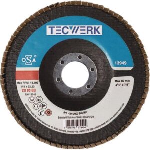 TECWERK F?cherscheibe -  125 mm K?rnung 120 konisch INOX Keramikkorn CO – Bild 1