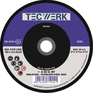 TECWERK Trennscheibe - D125x1mm gerade INOX – Bild 1