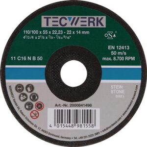 TECWERK Schleiftopf - 110/100 mm Natur- und Kunststein, Stahlguss 16 – Bild 1