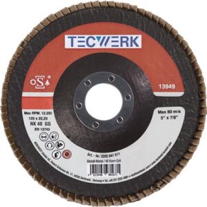 TECWERK F?cherscheibe -  115 mm K?rnung 60 konisch Stahl/Holz Normalkorund – Bild 1
