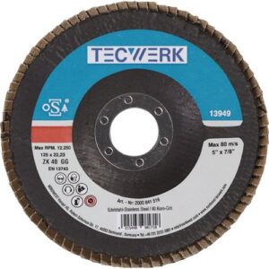 TECWERK F?cherscheibe -  180 mm K?rnung 80 konisch INOX Zirkonkorund – Bild 1