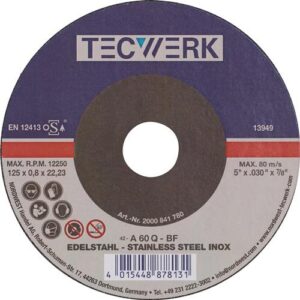 TECWERK Trennscheibe - D125x0,8mm gekr?pft INOX – Bild 1