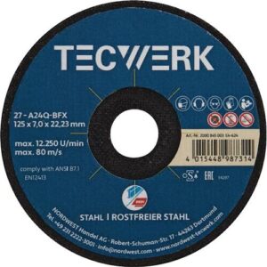 TECWERK Premium-Schruppscheibe 2in1 - D125xS7mm gekr?pft INOX/Stahl – Bild 1