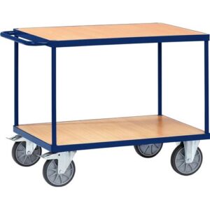 TECWERK Tischwagen - 2 Ladefl?chen L850xB500mm saphirblau, RAL 5003 Trgf.500 kg – Bild 1