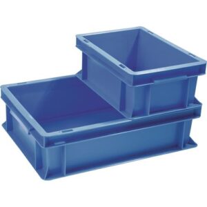 TECWERK Transportstapelbeh?lter - L600xB400xH120mm blau PP Muschelgriff – Bild 1