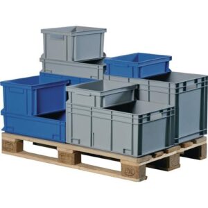 TECWERK Transportstapelbeh?lter - L300xB200xH120mm grau PP Muschelgriff – Bild 1