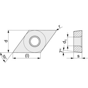TECWERK Wendeschneidplatte - DCMT070208-F UNI – Bild 3