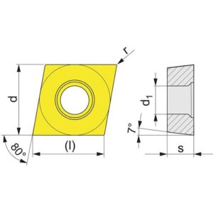 TECWERK Wendeschneidplatte - CCMT060208-F UNI – Bild 3