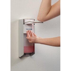 TECWERK Desinfektions- und Seifenspender - H165xB95xT290ca.mm ABS mit Hebel – Bild 3