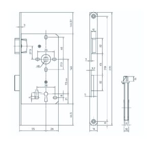 Bever Einsteckschlösser 260/280 dünn 16 mm Stulp  - Modell 260 BB und Modell 280 WC – Bild 2