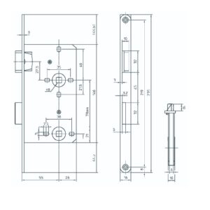 Bever Einsteckschlösser 260/280 dünn 16 mm Stulp  - Modell 260 BB und Modell 280 WC – Bild 4