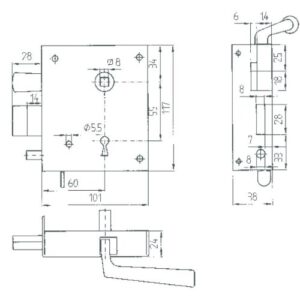 Knebeldrückerschloss 50 K LE links einwärts BB – Bild 2