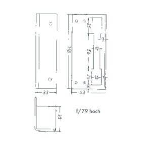Bever Schliesskasten Nr. 79 118 x 53 mm  - verzinkt re. und li. einwärts 118 x 53 mm – Bild 2