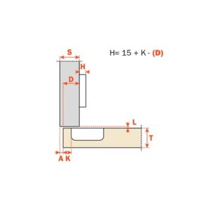 Salice Topfscharnier 165°Clip - Eckanschlag K0 mit Feder Rapido – Bild 2