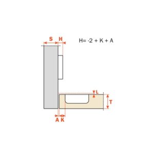 Salice Topfscharnier Silentia mit Dämpfer 2 stufig 165 Grad - Innenanschlag K 17  zum schrauben Topf 52 mm – Bild 2