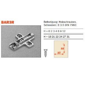 Salice Montageplatte Blitz 3 D - Gr 3 mm für Spax – Bild 1