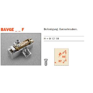 Salice Montageplatte Logica 3 D - Gr 3 mm für Euroschrauben Verstellung über die Schrauben – Bild 1