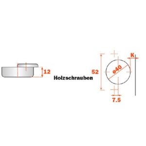 Salice Topfscharnier für Profiltüren 94° mit Feder - Eckanschlag KR 0 Topf 40 zum anschrauben – Bild 3