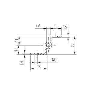 Schumacher Aufsatzband Kröpfung DI  - 60 mm mit Zierkopf links altdeutsch brüniert – Bild 2