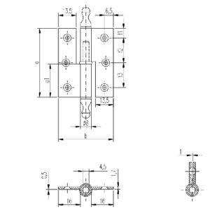 Schumacher Aufsatzband mit Zierkopf - 50 mm rechts brüniert gerade Rolle 8 mm – Bild 2