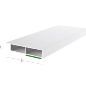 Deckleiste mit Fahne selbstklebend weiss 7 mm - 20 - 60 mm Stab 6 mtr – Bild 1