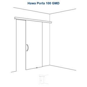 Set Hawa Porta 100 GMD, für 1 Türe, inkl. Laufschiene und Blende 1996 mm - Hawa Porta – Bild 1