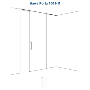 Gar. Hawa Porta 100 HM, minimale Einbauhöhe, mit Laufschiene, Alu elox., L= 2000 - Hawa Porta – Bild 1